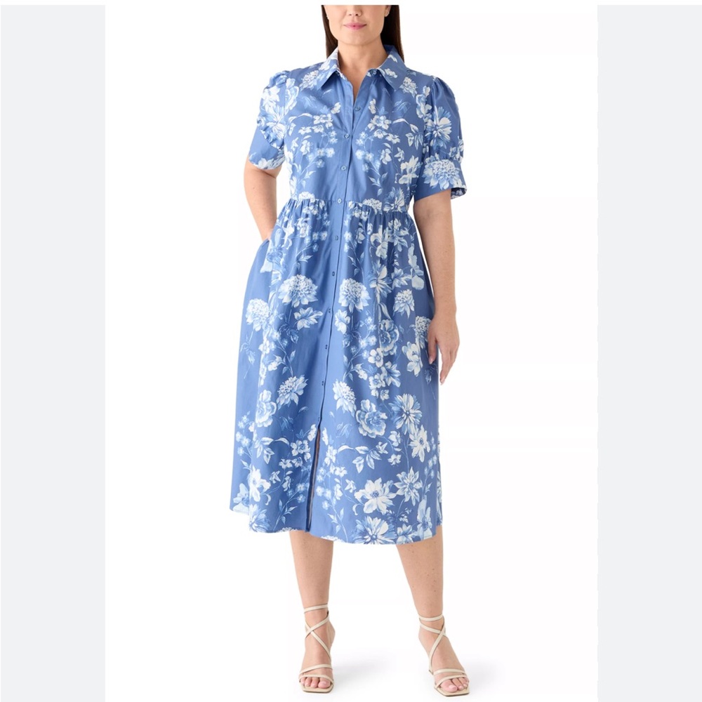 Crown & Ivy Button-Front Midi Dress